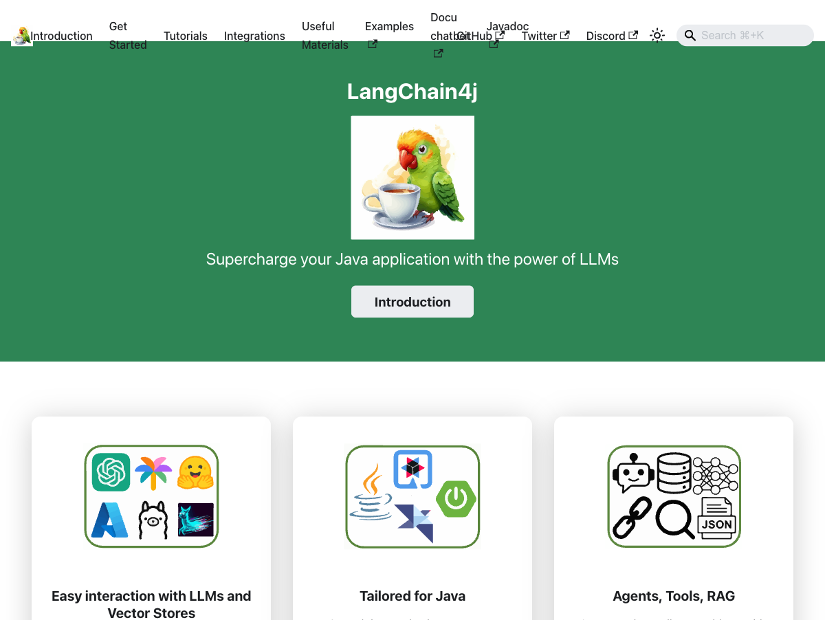 LangChain4j homepage